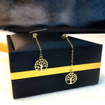 Load image into Gallery viewer, 18K Real Gold Hanging Tree Earring Set
