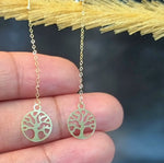 Load image into Gallery viewer, 18K Real Gold Hanging Tree Earring Set
