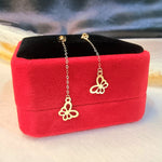 Load image into Gallery viewer, 18K Real Gold Hanging Butterfly Earring Set
