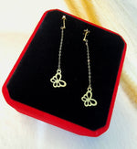 Load image into Gallery viewer, 18K Real Gold Hanging Butterfly Earring Set
