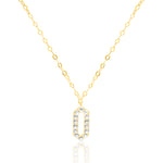 Load image into Gallery viewer, 18K Real Gold Stone Long Oval Necklace
