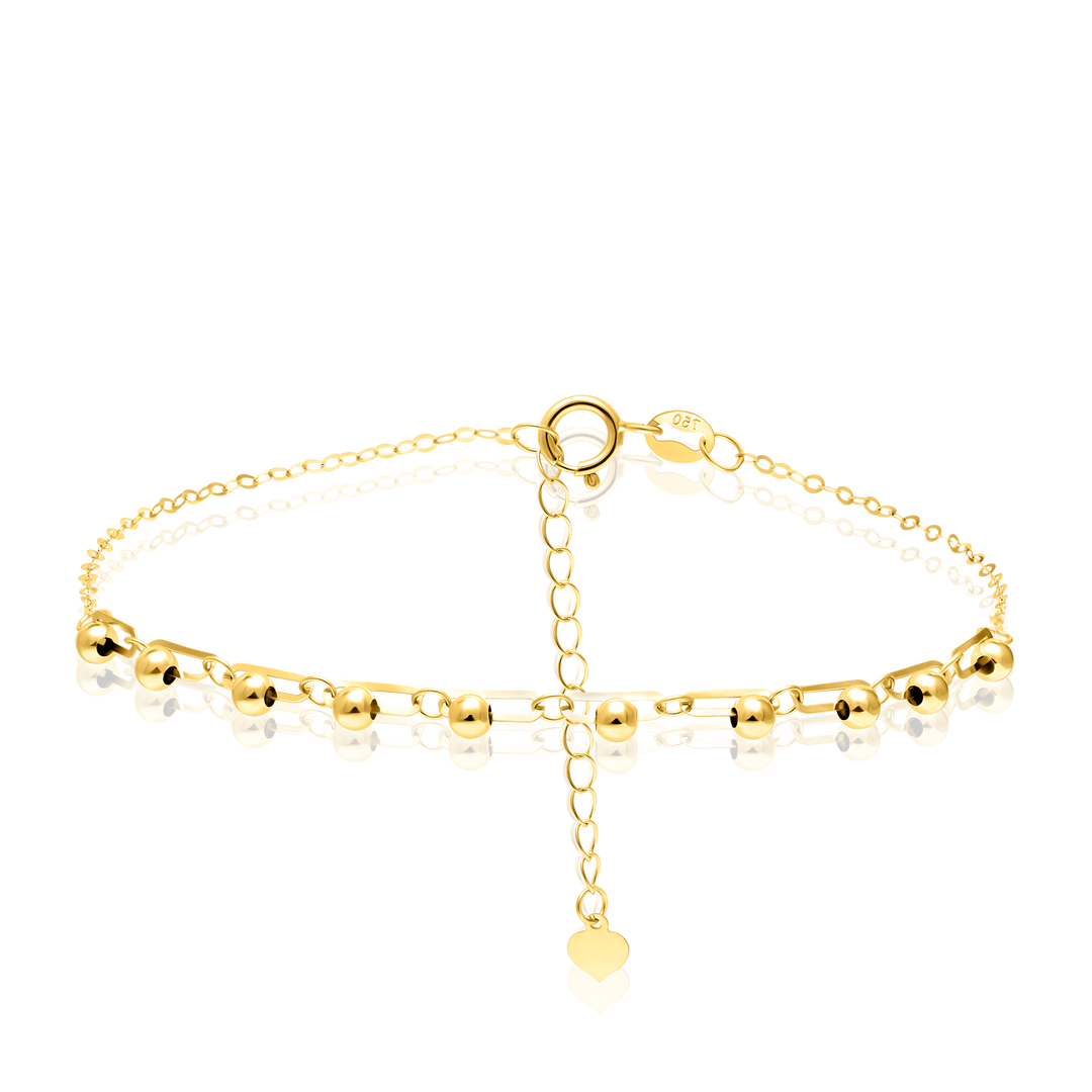 18K Real Gold Linked Seed Bracelet