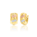 Load image into Gallery viewer, 18K Real Gold Curved Clip Earring Set

