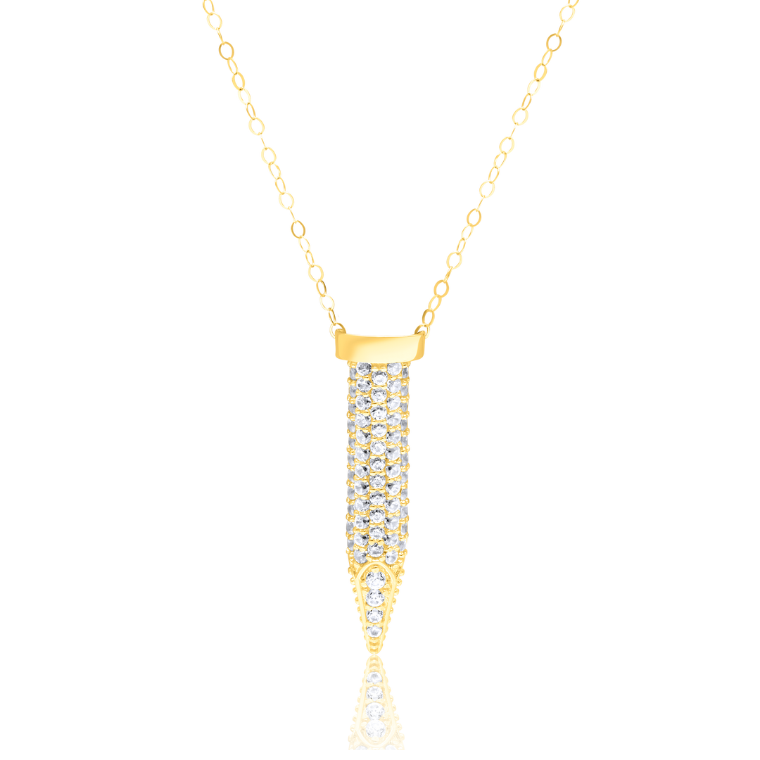 18K Real Gold Nail Stone Necklace