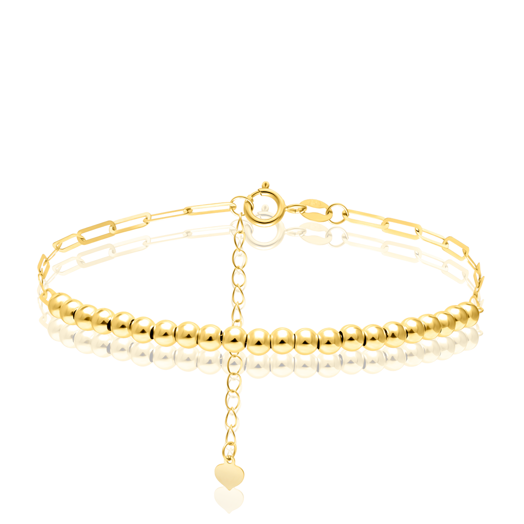 18K Real Gold Linked Seed Bracelet