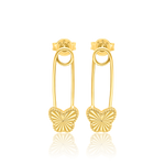 Load image into Gallery viewer, 18K Real Gold Butterfly Pin Earring Set
