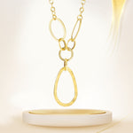 Load image into Gallery viewer, 18K Real Gold Oval Linked Necklace