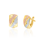 Load image into Gallery viewer, 18K Real Gold Curved Clip Earring Set

