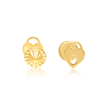 Load image into Gallery viewer, 18K Real Gold Heart Screw Earring Set
