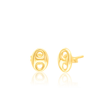 Load image into Gallery viewer, 18K Real Gold Oval Earring Set
