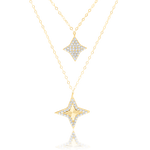 Load image into Gallery viewer, 18K Real Gold 2 Layer Star Stone Necklace

