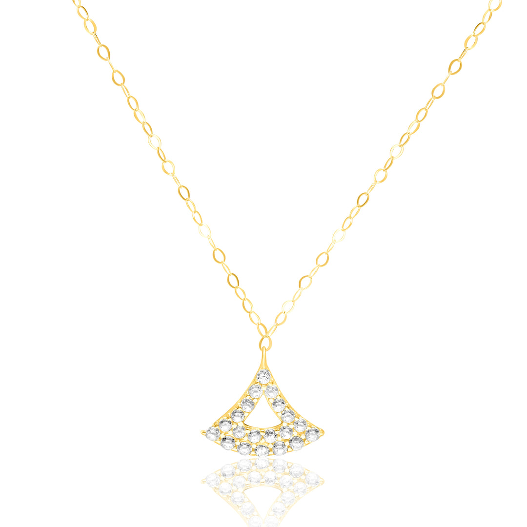 18K Real Gold Stone Necklace