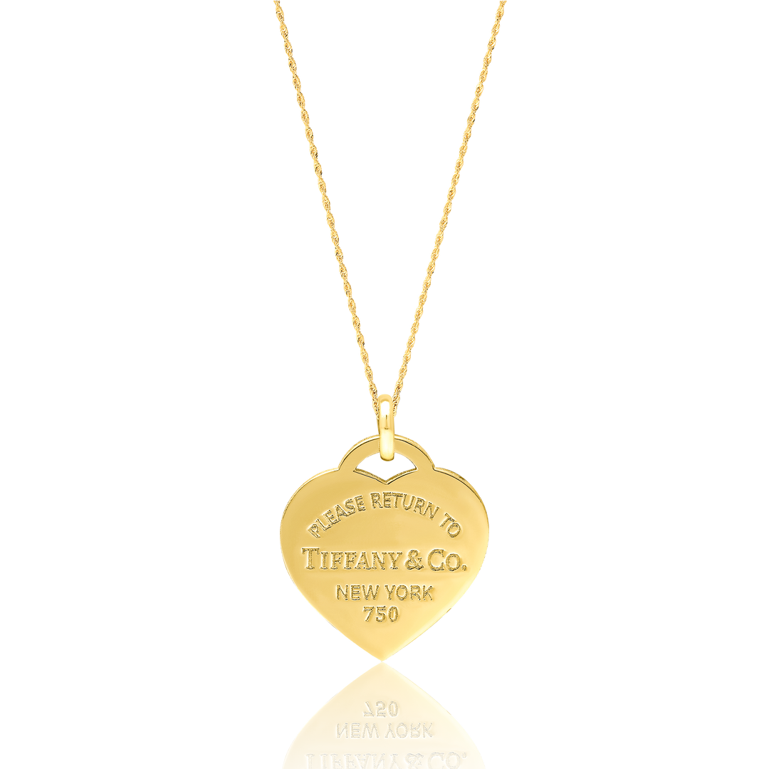 18K Real Gold T.F Heart Jewelry Set