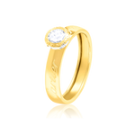 Load image into Gallery viewer, 18K Real Gold C.R Stone Ring
