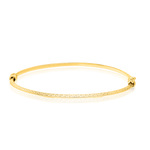 Load image into Gallery viewer, 18K Real Gold Textured Hinged Flat Bangle
