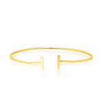 Load image into Gallery viewer, 18K Real Gold Adjustable T Bangle
