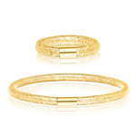 Load image into Gallery viewer, 18K Real Gold Elastic Bangle &amp; Ring Set
