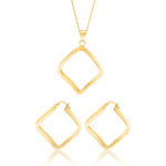Load image into Gallery viewer, 18K Real Gold Twisted Square Jewelry Set
