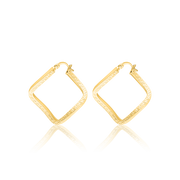 18K Real Gold Twisted Square Jewelry Set