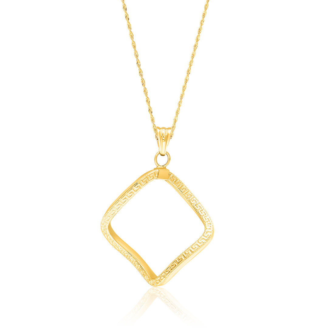 18K Real Gold Twisted Square Jewelry Set