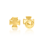 Load image into Gallery viewer, 18K Real  Gold Cross Screw Earring Set

