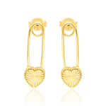 Load image into Gallery viewer, 18K Real Gold Heart Pin Earring Set
