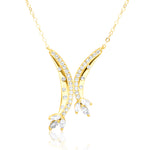 Load image into Gallery viewer, 18K Real Gold Stone Double Curved Necklace
