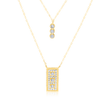 Load image into Gallery viewer, 18K Real Gold 2 Layer Square Stone Necklace
