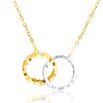 Load image into Gallery viewer, 18K Real Gold Stone 2 Color Double Round Necklace
