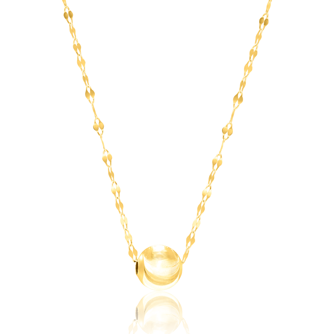 18k Real Gold Moving Seed Necklace