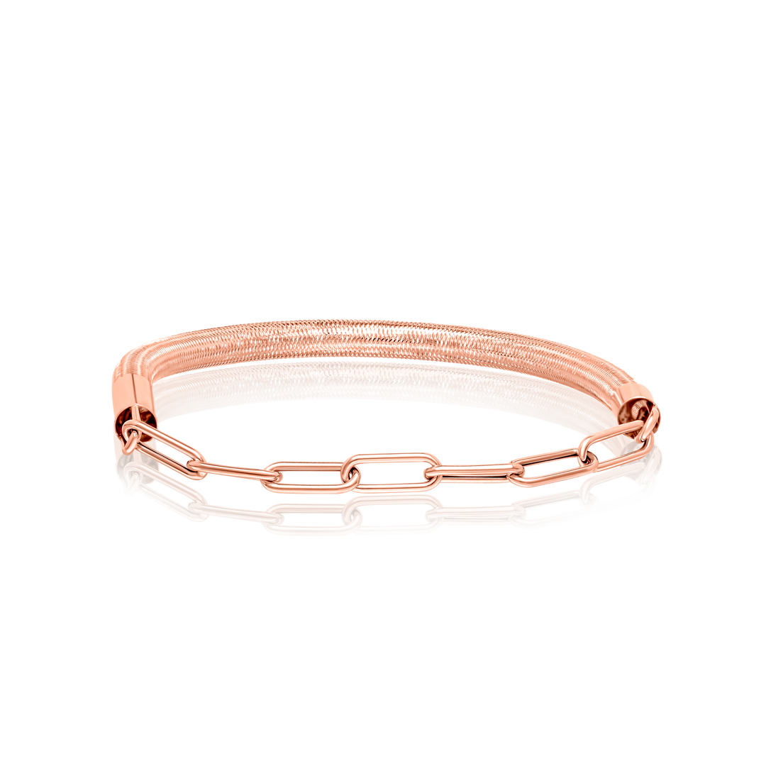18K Real Gold 3 Color Elastic Bangle Set