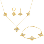 Load image into Gallery viewer, 18K Real Gold Elegant Flower Jewelry Set