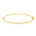 Load image into Gallery viewer, 18K Real Gold Textured Hinged Elastic Bangle
