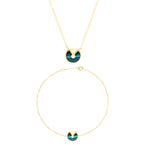 Load image into Gallery viewer, 18K Real Gold Green Jewelry Set
