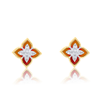 Load image into Gallery viewer, 18K Real Gold Red Flower Earring Set
