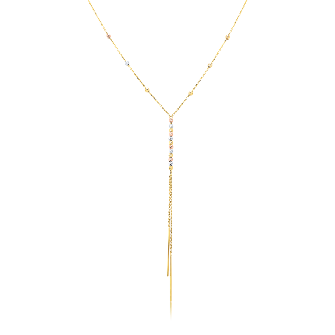 18K Real Gold 3 Color Hanging Seed Necklace