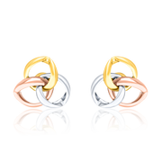 18K Real Gold 3 Color Flower Jewelry Set