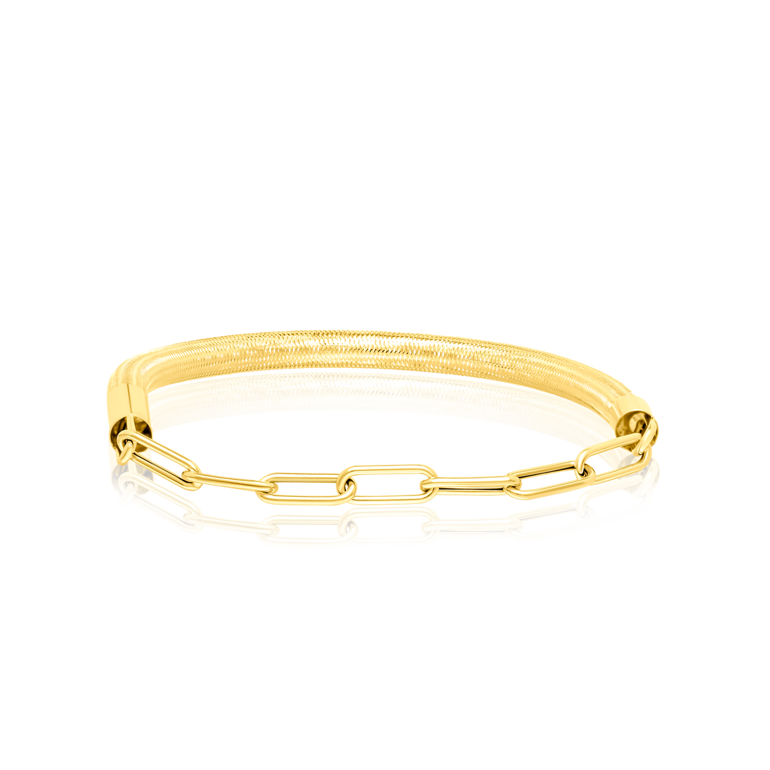 18K Real Gold 3 Color Elastic Bangle Set