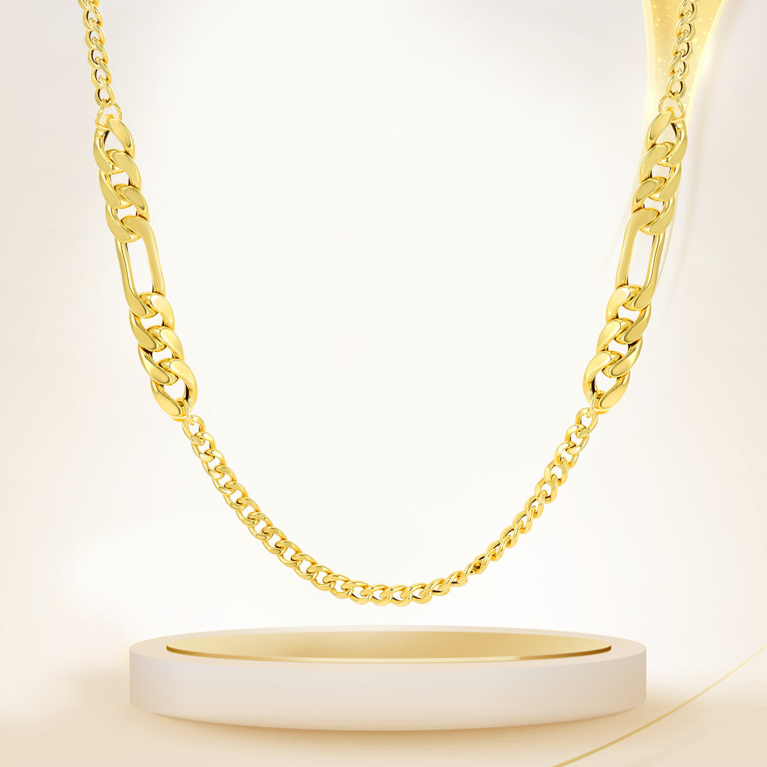 18K Real Gold Elegant Linked Necklace