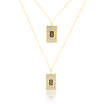 Load image into Gallery viewer, 18K Real Gold 2 Layer Elegant Square Stone Necklace
