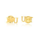 Load image into Gallery viewer, 18K Real Gold ILoveU Screw Earring Set

