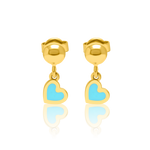 Load image into Gallery viewer, 21K Real Gold Skyblue Hearts Jewelry Set
