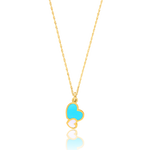 Load image into Gallery viewer, 21K Real Gold Skyblue Hearts Jewelry Set
