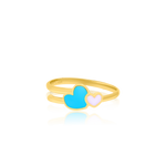 Load image into Gallery viewer, 21K Real Gold Skyblue Hearts Jewelry Set
