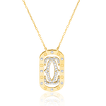 Load image into Gallery viewer, 18K Real Gold C.H Curved Square Stone Necklace
