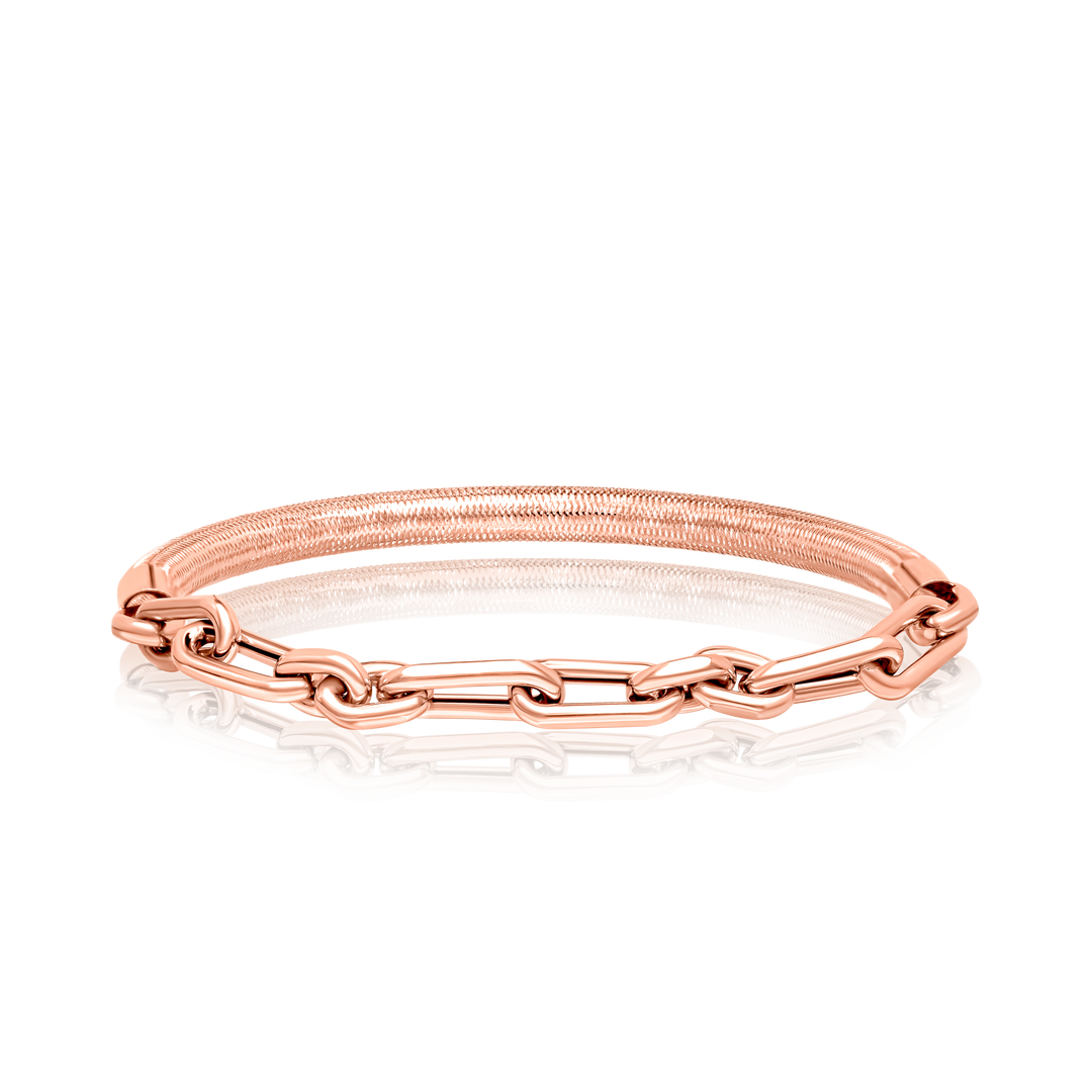18K Real Gold 3 Color Elastic Bangle Set