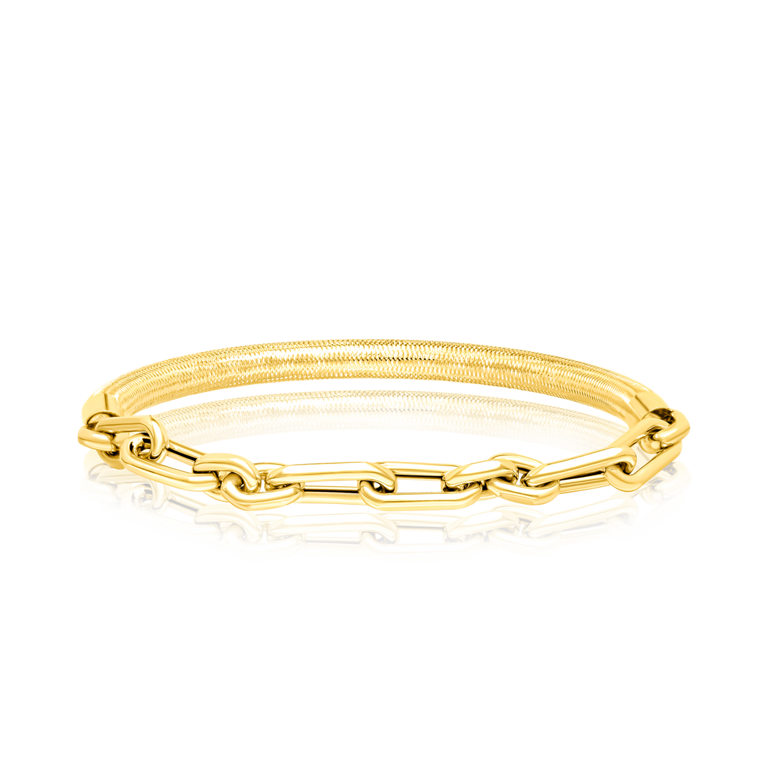 18K Real Gold 3 Color Elastic Bangle Set
