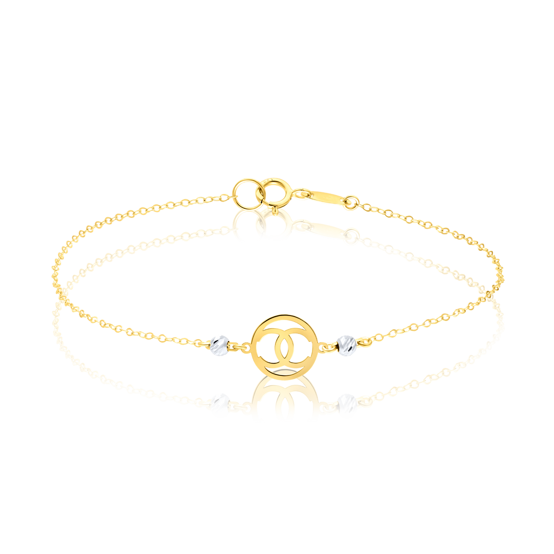 18K Real Gold C.H White Seed Bracelet