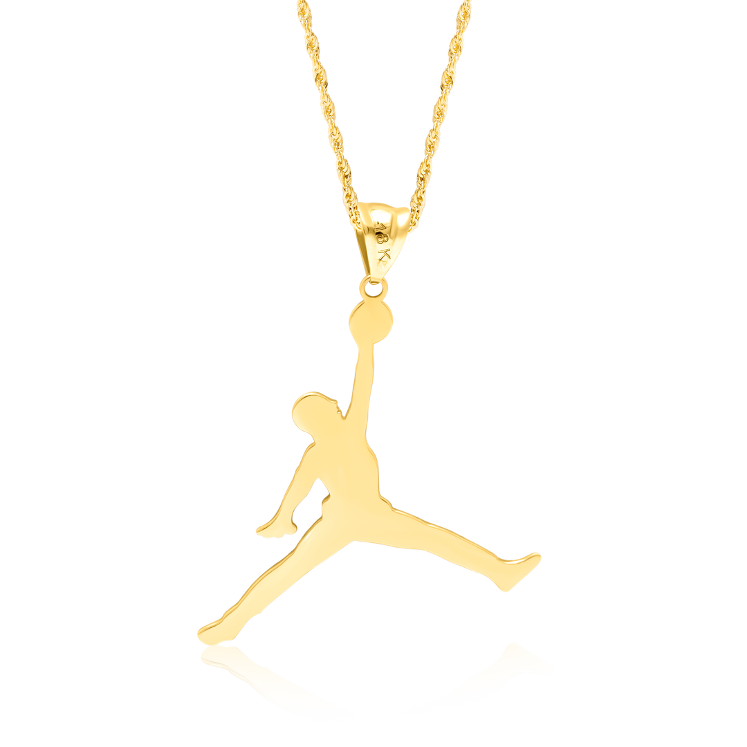 18K Real Gold Sports Basketball Necklace