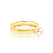 18K Real Gold Stone Ring